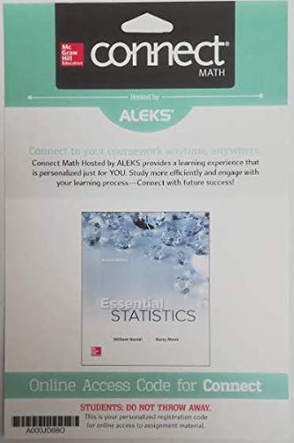 CONNECT MATH HOSTED BY ALEKS ACCESS CARD 52 WEEKS FOR ESSENTIAL STATISTICS 2ND EDITION