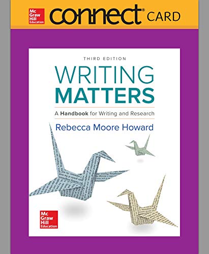 Connect Composition Access Card for Writing Matters 3e Tabbed