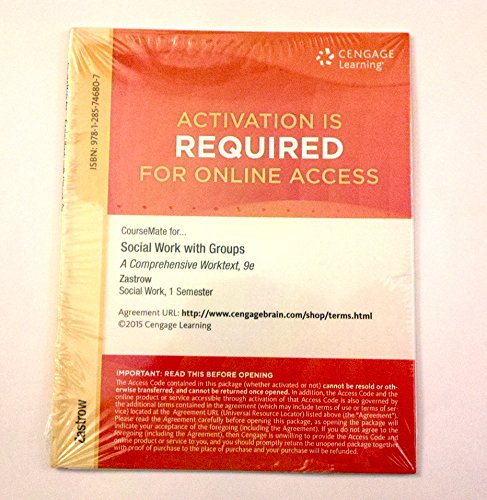 CourseMate Access Code Social Work With Groups A Comprehensive Worktext 9th Edition