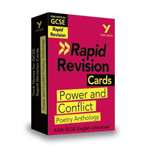 York Notes RAPID AQA GCSE (Revision Cards) Power and Conflict Poetry Anthology - for 2026, 2027 exams 