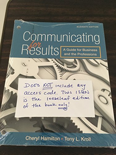 Communicating for Results, Loose-Leaf Version