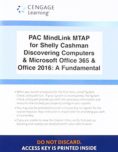Lms Integrated Mindtap Computing, 1 Term (6 Months) Printed Access Card for Campbell/Freund/Frydenberg/Last/Pratt/Sebok/Vermaat's Shelly Cashman Series Discovering Computers & Microsoft Office 365 & Office 2016: A Fundamental Combined Approach