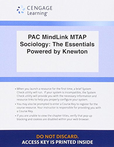 Bundle: Sociology: The Essentials, Loose-Leaf Version, 9th + Lms Integrated for Mindtap Sociology, 1 Term (6 Months) Printed Access Card