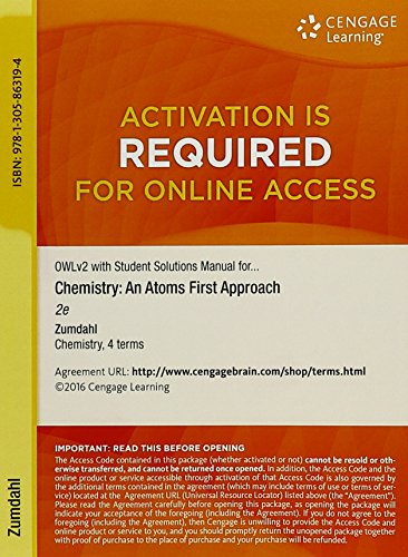 Bundle: Chemistry: An Atoms First Approach, Loose-Leaf Version, 2nd + Owlv2 with Student Solutions Manual, 4 Terms (24 Months) Printed Access Card