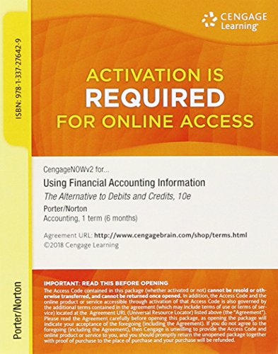 Bundle: Using Financial Accounting Information: The Alternative to Debits and Credits, Loose-Leaf Version, 10th + Cnowv2, 1 Term Printed Access Card
