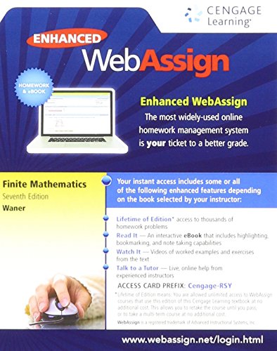 Bundle: Finite Mathematics, Loose-Leaf Version, 7th + Webassign, Single-Term Printed Access Card