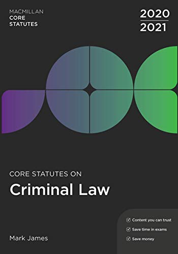 Core Statutes on Criminal Law 2020-21