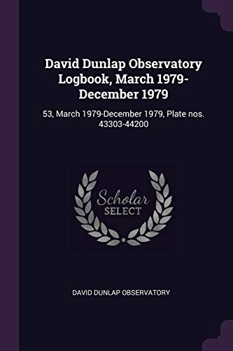David Dunlap Observatory Logbook, March 1979-December 1979