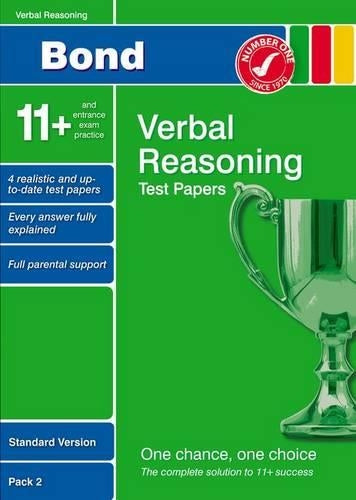 Bond 11+ Test Papers Verbal Reasoning Standard Version Pack 2