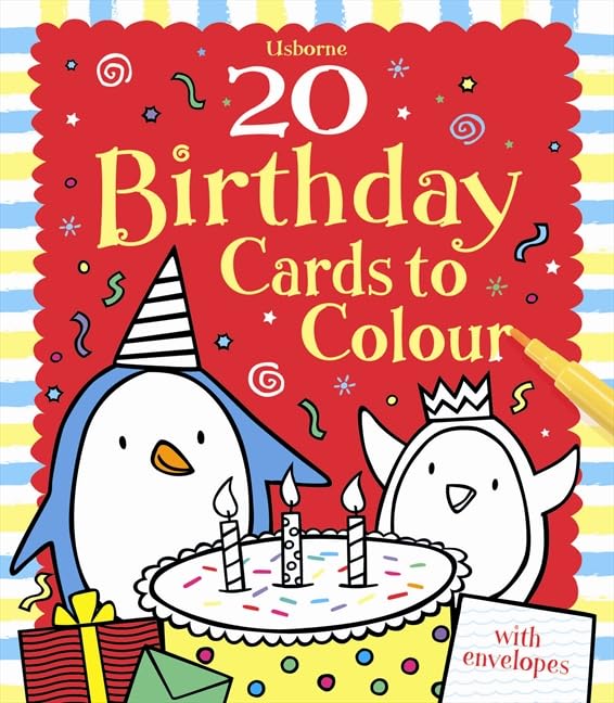 20 Birthday cards to colour