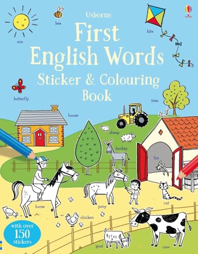 First English Words Sticker and Colouring Book