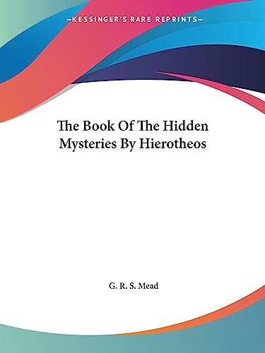 The Book Of The Hidden Mysteries By Hierotheos