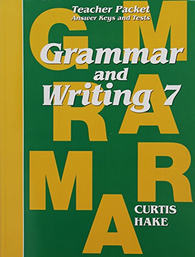 Saxon Grammar & Writing Grade 7 Teacher Packet