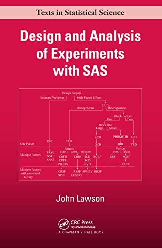 Design and Analysis of Experiments with SAS