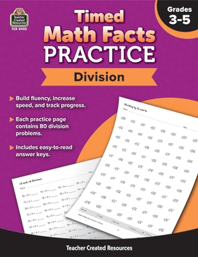 Timed Math Facts Practice: Division By Teacher Created Resources