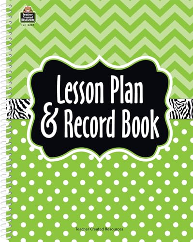 Lime Chevron and Dots Lesson Plan & Record Book
