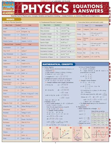 Physics Equations & Answers