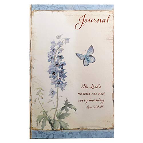 Christian Art Gifts Scripture Journal the Lord's Mercies Are New Every Morning Lamentations 3:22-23 Bible Verse Blue Floral Inspirational Notebook,128 Ruled Pages Flexcover 5.5" X 8.5"
