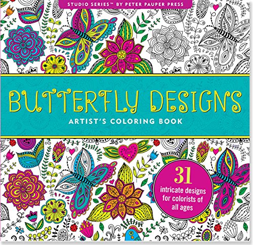 Butterfly Designs Artist's Coloring Book (31 Stress-Relieving Designs)