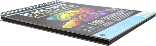 Studio Series Black Paper Sketch Pad 9 X 12 Inches (50 Perforated Sheets)