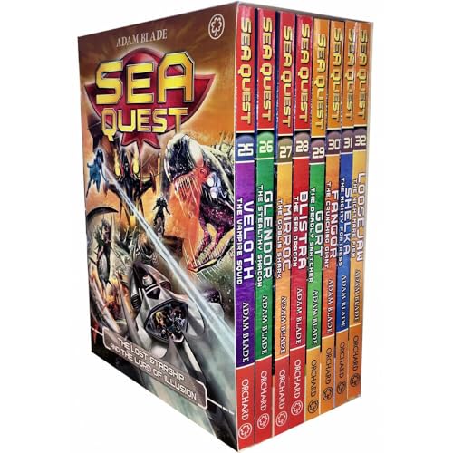 Sea Quest Series 7 and 8 Collection Adam Blade 8 Books Box Set (Book 25-32) (Veloth the Vampire Squid, Glendor the Stealthy Shadow, Mirroc the Goblin Shark, Blistra the Sea Dragon, Gort the