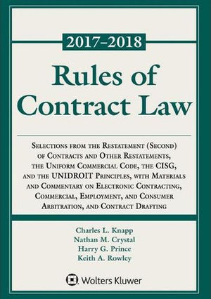 Rules of Contract Law, 2017-2018 Statutory Supplement