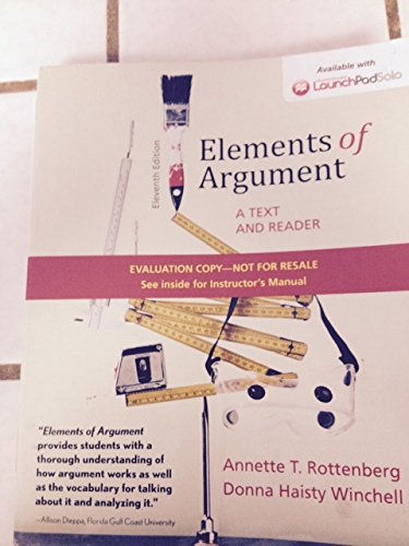 Elements of Argument A Text and Reader with Resources for Teaching