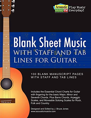 Blank Sheet Music with Staff and Tab Lines for Guitar