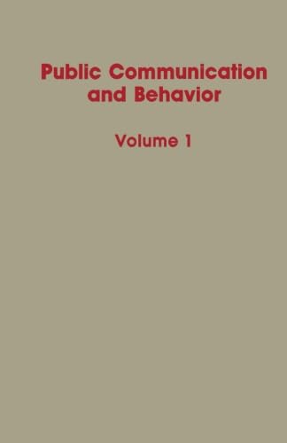Public Communication and Behavior: Volume 1