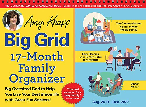 2020 Amy Knapps Big Grid Family Organizer Wall Calendar