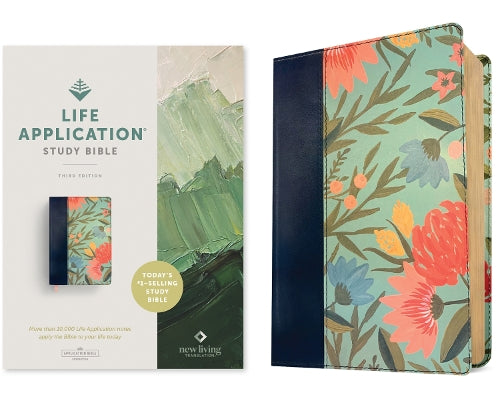 NLT Life Application Study Bible, Third Edition (Leatherlike, Teal Floral, Red Letter)