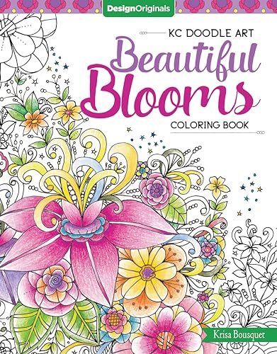 KC Doodle Art Beautiful Blooms Coloring Book