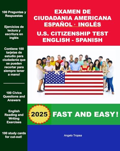 Examen de Ciudadania Americana Espanol y Ingles