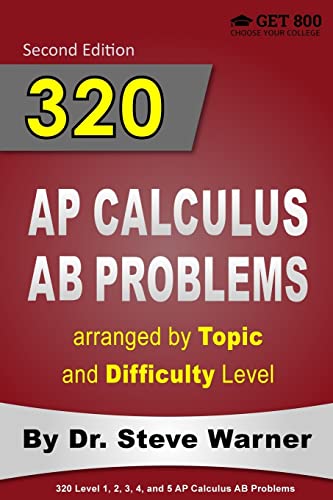 320 AP Calculus AB Problems arranged by Topic and Difficulty Level
