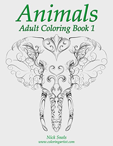 Animals Adult Coloring, Book 1
