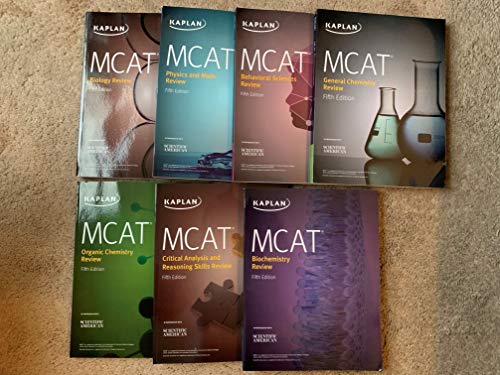 Kaplan MCAT Study Books 5th Edition for new MCAT (7 Books)