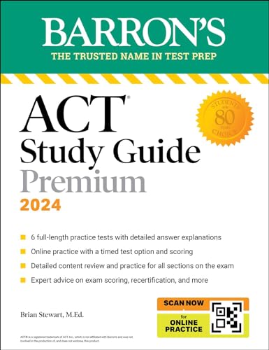 ACT Study Guide Premium Prep, 2024: 6 Practice Tests + Comprehensive Review + Online Practice