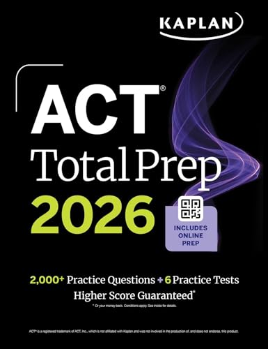 ACT Total Prep 2026: Includes 6 Full Length Tests, 2,000+ Practice Questions + Online Access to a 500+ Question Bank & Video Tutorials