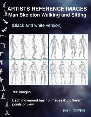 Artists Reference Images - Man Skeleton Walking and Sitting