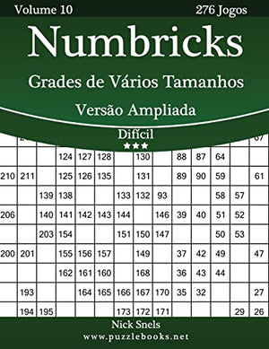 Numbricks Grades de Vários Tamanhos Versão Ampliada - Difícil - Volume 10 - 276 Jogos