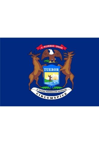 Flag of Michigan: Journal; 160 Lined / ruled pages, 6x9 inch (15.24 x 22.86 cm) Laminated.