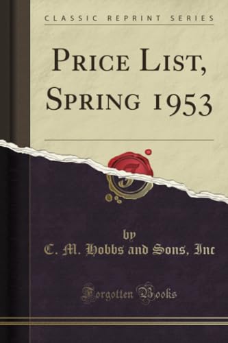 Price List, Spring 1953 (Classic Reprint)