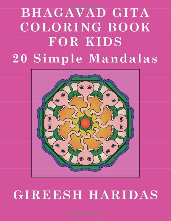 Bhagavad Gita Coloring Book For Kids: 20 Simple Mandalas