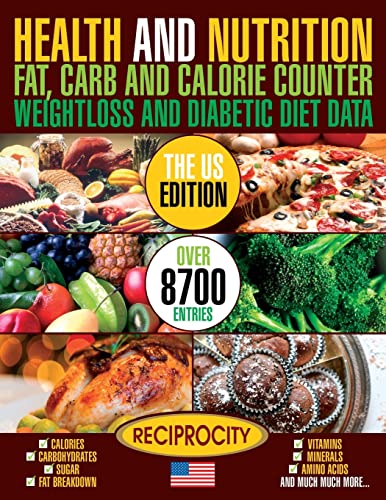 Health and Nutrition Fat Carb & Calorie Counter Weight loss and Diabetic Diet Da