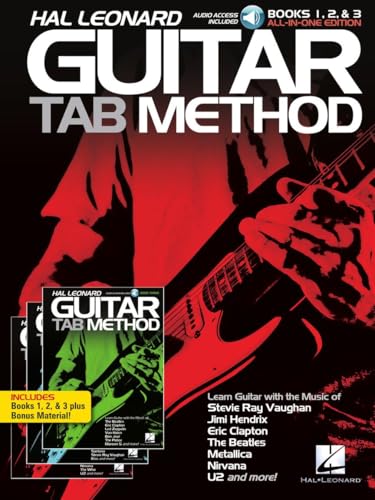 Hal Leonard Guitar Tab Method: Books 1, 2 and 3 All-in-One Edition for Beginners and Intermediate Players | Guitar Lesson Songbook with Tabs, Chords, and Online Audio for Learning and Practice