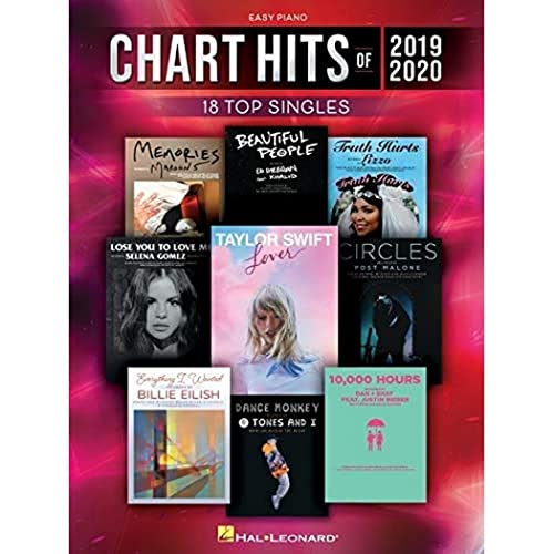 Chart Hits of 2019-2020: 18 Top Singles Arranged for Easy Piano with Lyrics: 18 Top Singles