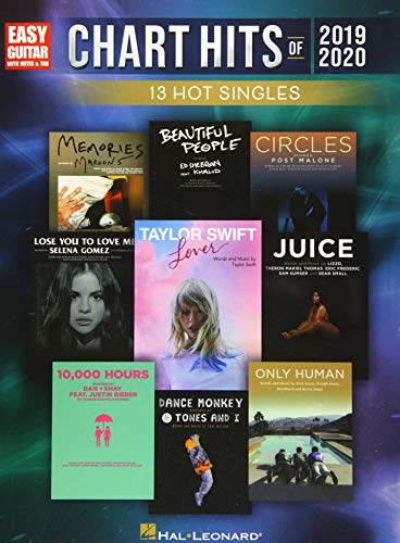 Chart Hits of 2019-2020 - Songbook for Easy Guitar with Notes and Tab