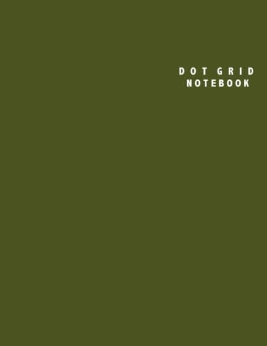 Dot Grid Notebook Large  x  inches   Dotted Pages  Army Green Dotted NotebookJournal