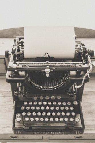 Vintage Typewriter Notebook Black and White Vintage Typewriter Notebook Journal Composition Book  x  Medium Objects n Things Volume