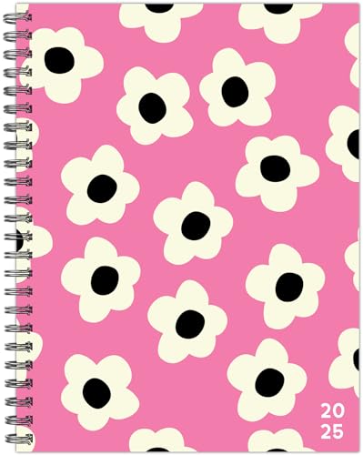 Pink Flowers 2025 6.5 X 8.5 Softcover Weekly Planner